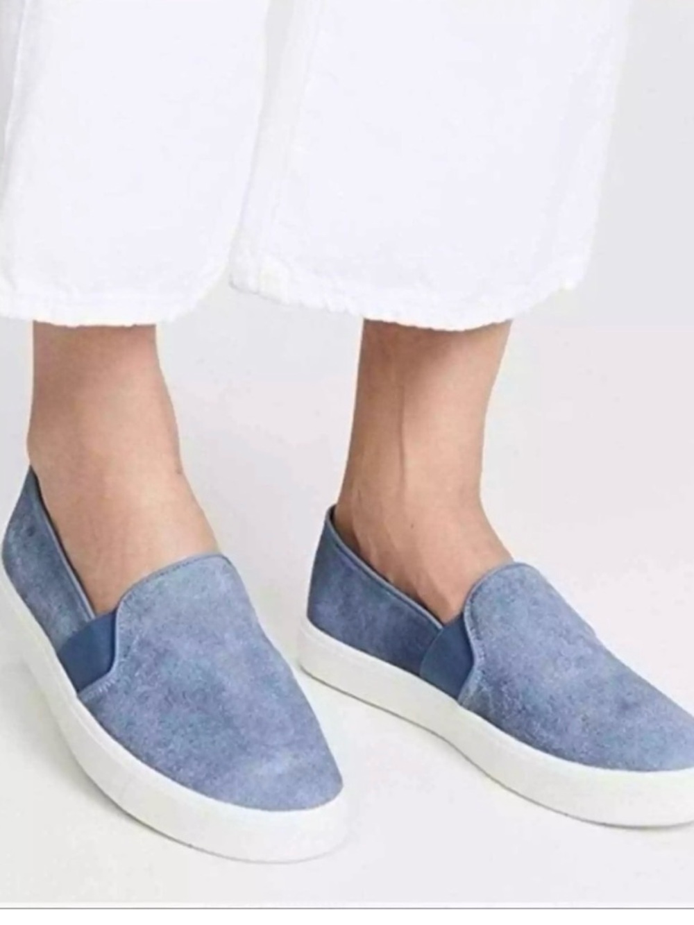 Vince Women's Slip-On Sneakers in Light Blue Denim sz8